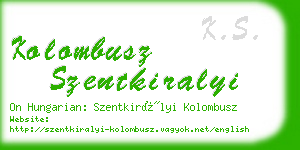 kolombusz szentkiralyi business card